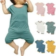 thumbnail image 5 of Utoimkio Toddler Baby Boy Girl Pajamas Set Kids Short Sleeve Crewneck T-Shirts & Shorts Set 2Pcs Summer Cotton Pajamas Outfits, 5 of 5