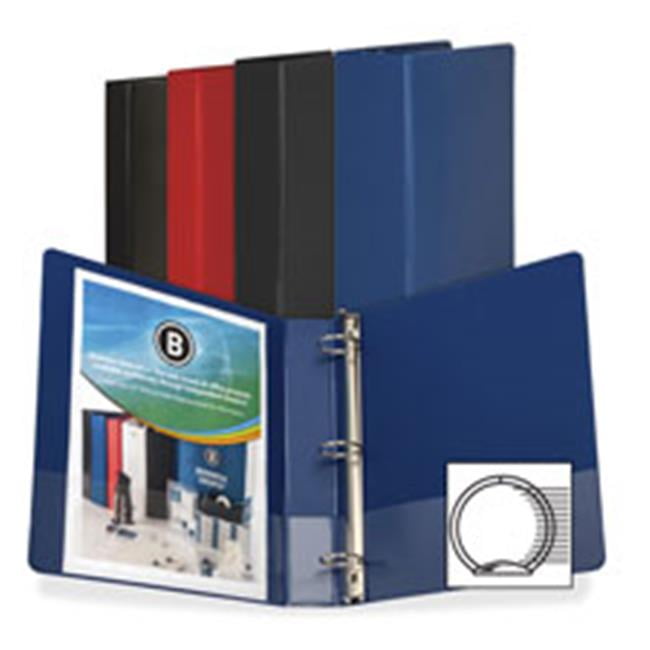 Business Source BSN28550 Round Ring Binder, with Pockets, 1 in., Red
