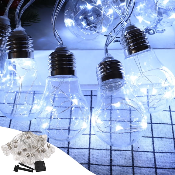 Gecau Solar String Lights Outdoor, Light Strings With 20 LED Filament Enduring Patio Party Wedding Clear Home Gadgets