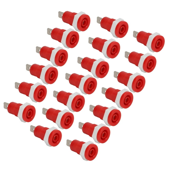 Binding Posts Adapter, Female Connector Nickel Plated Brass Conductivity Banana Plug Socket For Power Supply Voltage Stabilizer Red