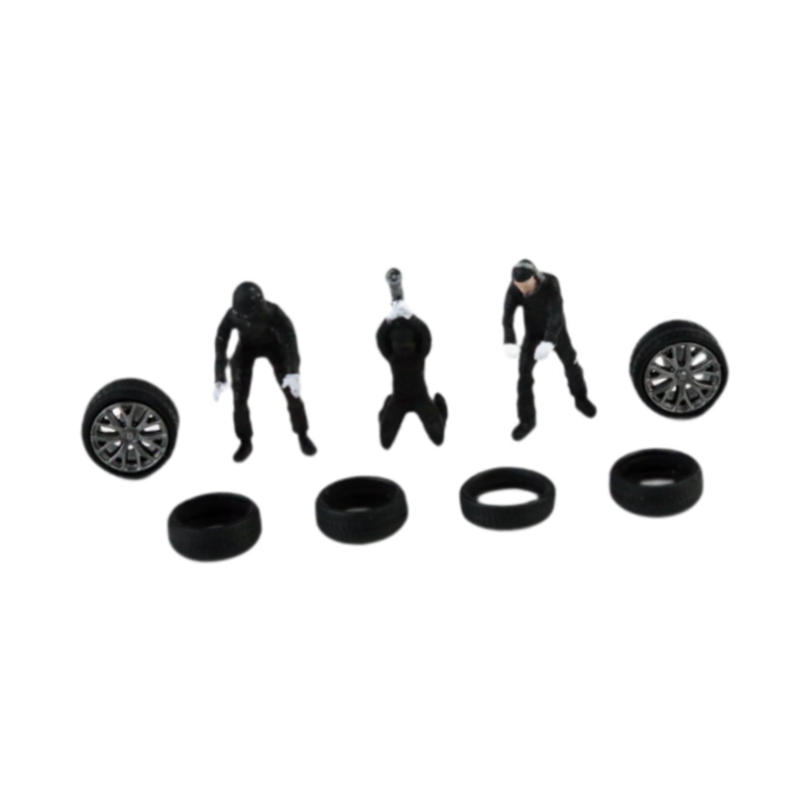 LeeQinersw 1/64 People Figures Diorama Character for Diorama Dollhouse Micro Landscapes black
