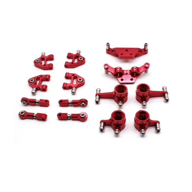 Tholdsy Juego de copas de cubo de dirección de torre de choque de brazo para brazo inferior y amortiguador de aleación de aluminio 1/28 Kits de construcción modelo rojo