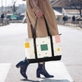 thumbnail image 4 of FORMRS Canvas Laptop Tote Bag for Women with 15.6" Computer Compartments Shoulder Handbag, Green Abstract Pattern, 4 of 7