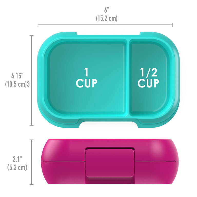 Bentgo Kids Snack - 2 Compartment Leak-Proof Bento-Style Food Storage for  Snacks and Small Meals, Easy-Open Latch, Dishwasher Safe, and BPA-Free -  Ideal for Ages 3+ (Fuchsia/Teal) 