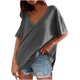thumbnail image 3 of Chaqueta deportiva,Blusa tipo túnica de manga corta con cuello en V para mujer, de poliéster, holgada, de color liso, informal, para uso diario, sopatenor, 3 of 9