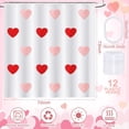 thumbnail image 3 of Shower Curtain, Tufted Embroidery Shower Curtain for Bathroom Waterproof Fabric with 12 Hooks Romantic Jacquard Bathroom Decorations 72 X72 Inch(Pink,Valentine''s Day), 3 of 7