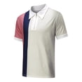 thumbnail image 4 of yievot Chemises pour Hommes Mode Personnalité Décontracté Ajusté T-Shirt à Manches Courtes Imprimé Quart de Fermeture Éclair T Court Col Rabattu Chemise, 4 of 5
