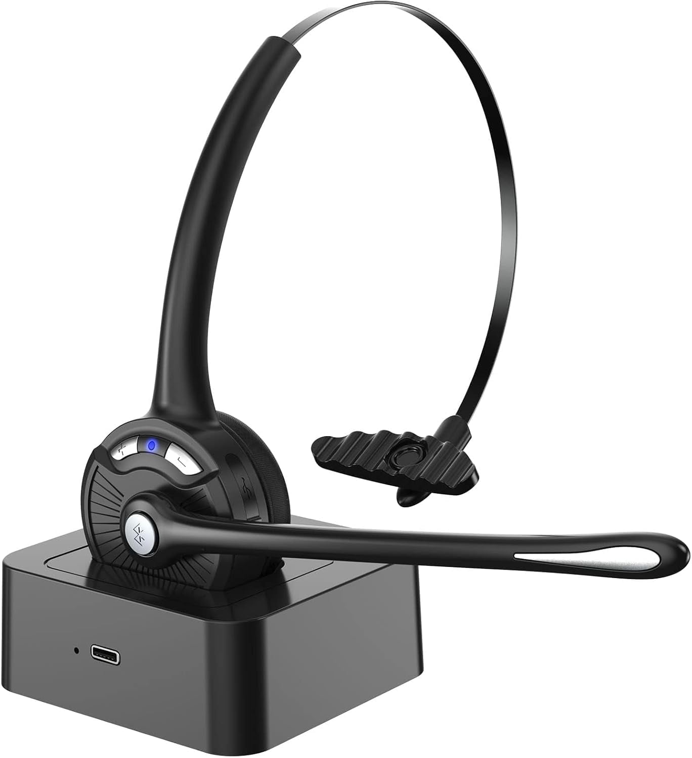 Bluetooth Headset with Microphone,V5.1,Noise Canceling Wireless On Ear Headphones, Bluetooth Headphones with Mic, Phone Headset Mute Button for Laptop, Skype, Call Centers, Office, Trucker