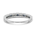 thumbnail image 5 of 14K White Gold Ring Band Wedding Sapphire Square Blue Diamond Round, Size 5, 5 of 7