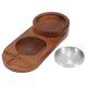 thumbnail image 5 of Bandeja rústica de madera para taza de whisky, bandeja para puros, ranura para decoración del hogar y la Oficina, ovalada con Cenicero, 5 of 10
