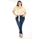thumbnail image 2 of Blusa fresca con moño Roman Fashion /Tallas Extras, 1819 (Beige flor) beige 42, 2 of 7