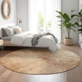 thumbnail image 5 of HomeRoots 665666 8 ft. Terra Cotta & Copper Abstract Washable Round Area Rug with UV Protection, 5 of 9