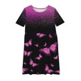 thumbnail image 3 of QIPOPIQ Robe d'Été pour Fille Art Van Gogh Impression 3D Col Rond Manches Courtes T-Shirt Robe Évasée Liquidation, 3 of 4
