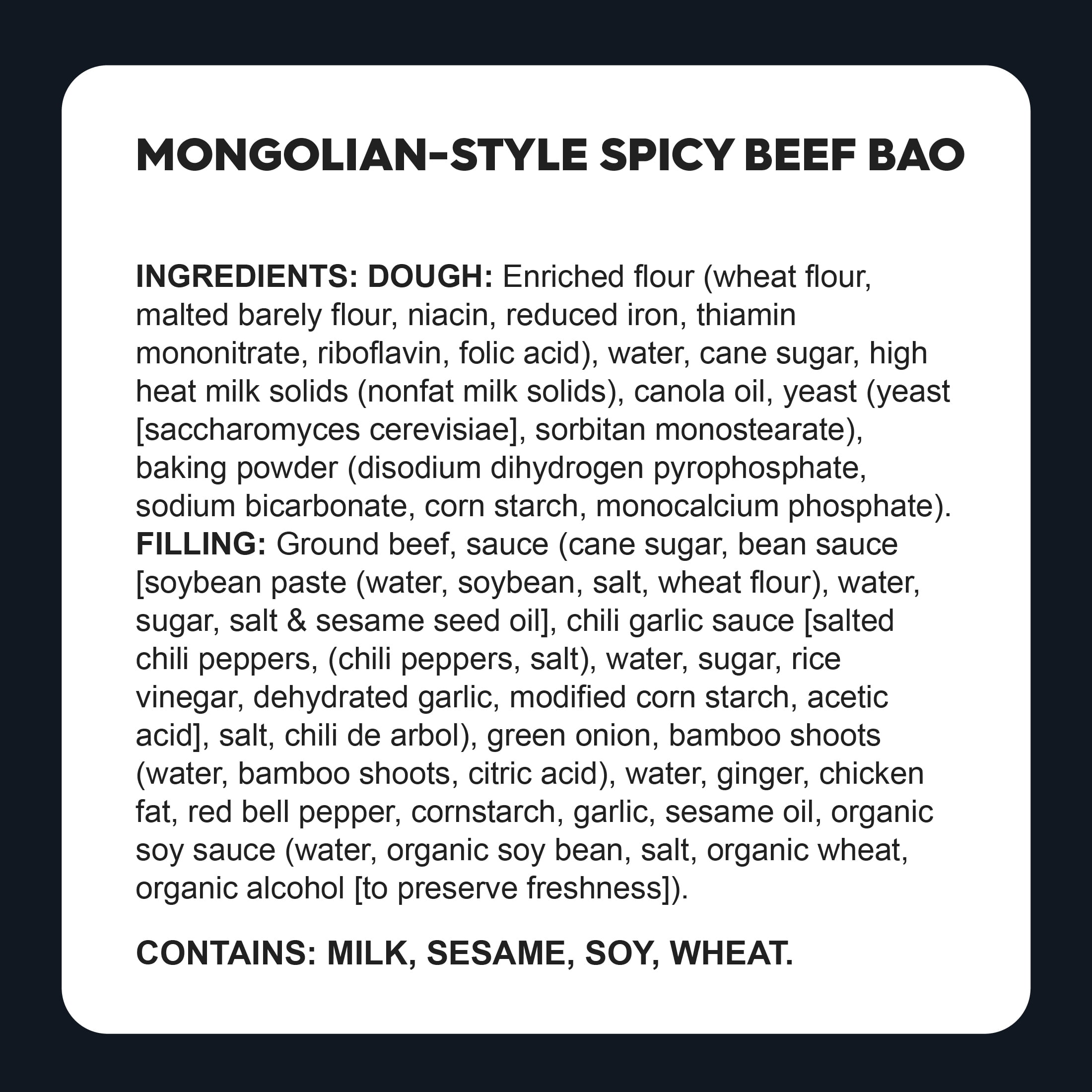 Wow Bao Mongolian-Style Beef Bao, 4 Pack, Frozen