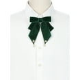 thumbnail image 4 of DARING DIVA Women's Retro Velvet Ribbon Pre-Tied Bow Tie Green, 4 of 5