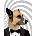 thumbnail image 2 of Fab Funky 26x32 Gold Ornate Wood Framed with Double Matting Museum Art Print Titled - Debonair James Bond Dog, 2 of 4