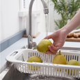 thumbnail image 4 of Cesta de drenaje retráctil para fregadero de cocina, escurridor de platos de plástico, cesta de filtro para fregadero, cesta para frutas y verduras, 4 of 10