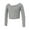 Grey, variant on Black Square-necked Long-sleeved Crop Top for Girls - Soft and Comfy Knit Fabric for Active Wear