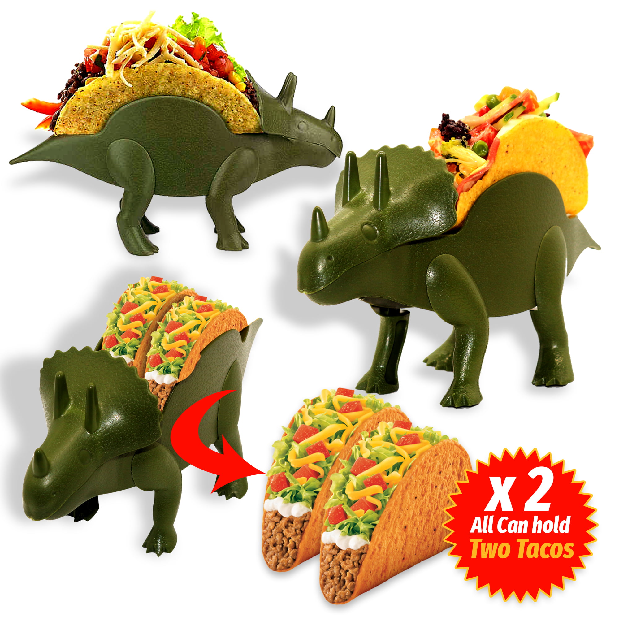 Taco Tuesdays and Fun Novelty Gift The Perfect taco holders for Kids and Adults Dinosaur Taco Holder Set of 4