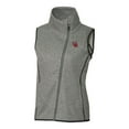 thumbnail image 2 of Women's Cutter & Buck Heather Gray Ole Miss Rebels Mainsail Sweater-Knit Full-Zip Vest, 2 of 3