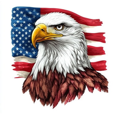 USA Flag Eagle Sticker. Bold and Striking Eagle Vinyl Decal for Vehicles, SUVs, RVs, Boats, Motorcycles, Laptops, Toolboxes, and Home Decor. Durable, Weatherproof, and Easy to Apply