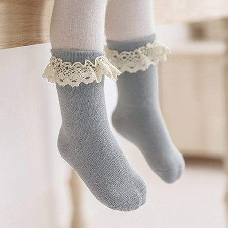 

Quealent Baby Lace Socks Combed Cotton And Princess Children s Baby Care Christmas Socks Toddler Blue 1-3 Years