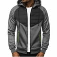 thumbnail image 1 of Hombres nueva moda Casual Patchwork Delgado Sudadera con capucha prendas de vestir blusa cremallera sudadera abrigo Fridja  hkj5048, 1 of 4