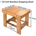 thumbnail image 2 of Bamboo Bench Stool, 10 inch Wooden Foot Step Stool for Bedroom Kitchen Mudroom Foyer Entryway Small Bench Shoe Stool, 2 of 8