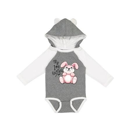 

Inktastic My 1st Easter cuddly pink bunny Gift Baby Boy or Baby Girl Long Sleeve Bodysuit