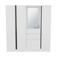 thumbnail image 4 of Depot E-Shop Deseret Armoire, 4 Doors, 2 Drawers, 5 Shelves, 1 Mirror, White, 4 of 8