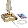 thumbnail image 4 of Stiffel Heath 31 5/8" Tall Large Traditional End Table Lamp USB Port Luxe Gold Finish Metal Crystal Single Living Room Charging, 4 of 9