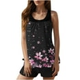 thumbnail image 2 of Ounisa Womens Blouson Striped Printed Push up Strappy T-Back Tankini Top with Shorts, 2 of 8
