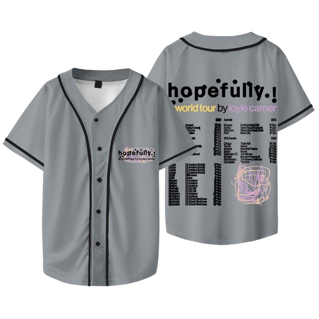 Loyle Carner Hopefully Tour Merch Chaqueta de béisbol Camiseta Mujeres Hombres Camisetas de manga corta con cuello en V,Style 8,XXL