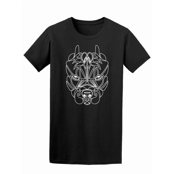 Cool Pitbull Lines Face Graphic T-Shirt Men -Image by Shutterstock, Male Small