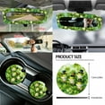 thumbnail image 5 of Renewold Car Seat Cover Set 14 PCS, Steering Wheel Seat Belt Rear View Mirror Gear Shift Knob Center Console Cover Coaster Trash Can for St. Patrick's Day Decor, Frog Leprechaun Hat Green Clover, 5 of 7