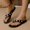 Black, variant on Women's Pearl Studded Thong Flip Flops for Summer Beach Daily Casual Outdoor Walking Brown 7.5