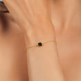 thumbnail image 4 of Gem Stone King 18K Yellow Gold Plated Silver Black Onyx Solitaire Bracelet for Women (0.92 Cttw, Cushion Checkerboard Cut 6MM), 4 of 4