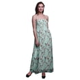 thumbnail image 1 of Bimba Robe Longue Maxi Tube à Corsage Smocké pour Femmes à Imprimé d'Oiseaux Blossom & Paradise Whydah - Xxx-Grand, 1 of 7