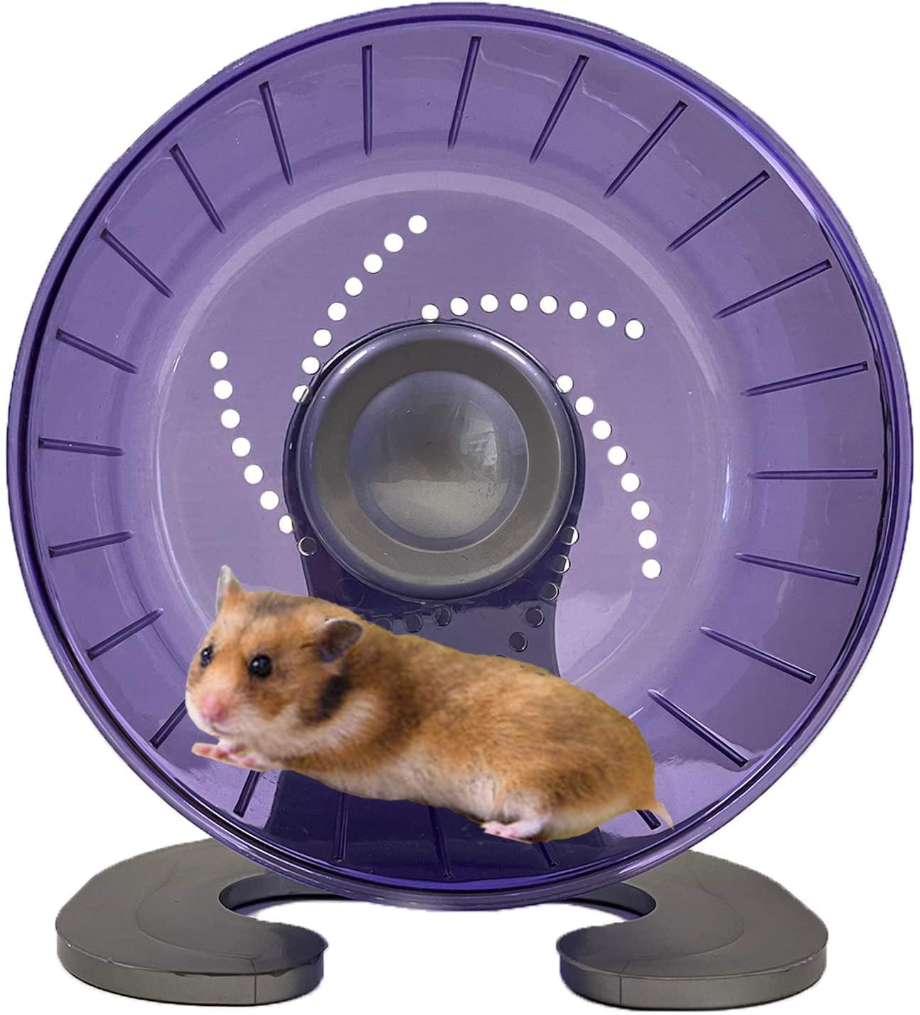 Freestanding Clear Hamster Exercise Runner Wheel Mute Spinner Cage Attachmen 