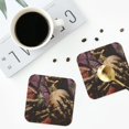 thumbnail image 4 of Disketp Eerie Skull Holding Another Funny Coasters,4 Pcs Leather Coasters with Holder, Perfect Housewarming Hostess Gifts,Protect Furniture from Water Marks Scratch and Damage-Square, 4 of 6