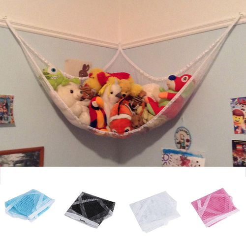 Net for Stuffed Animals Corner Toy Hammock for Stuffed Animals 2 Pack Hanging Net to Hold Stuffed Animals on Wall 