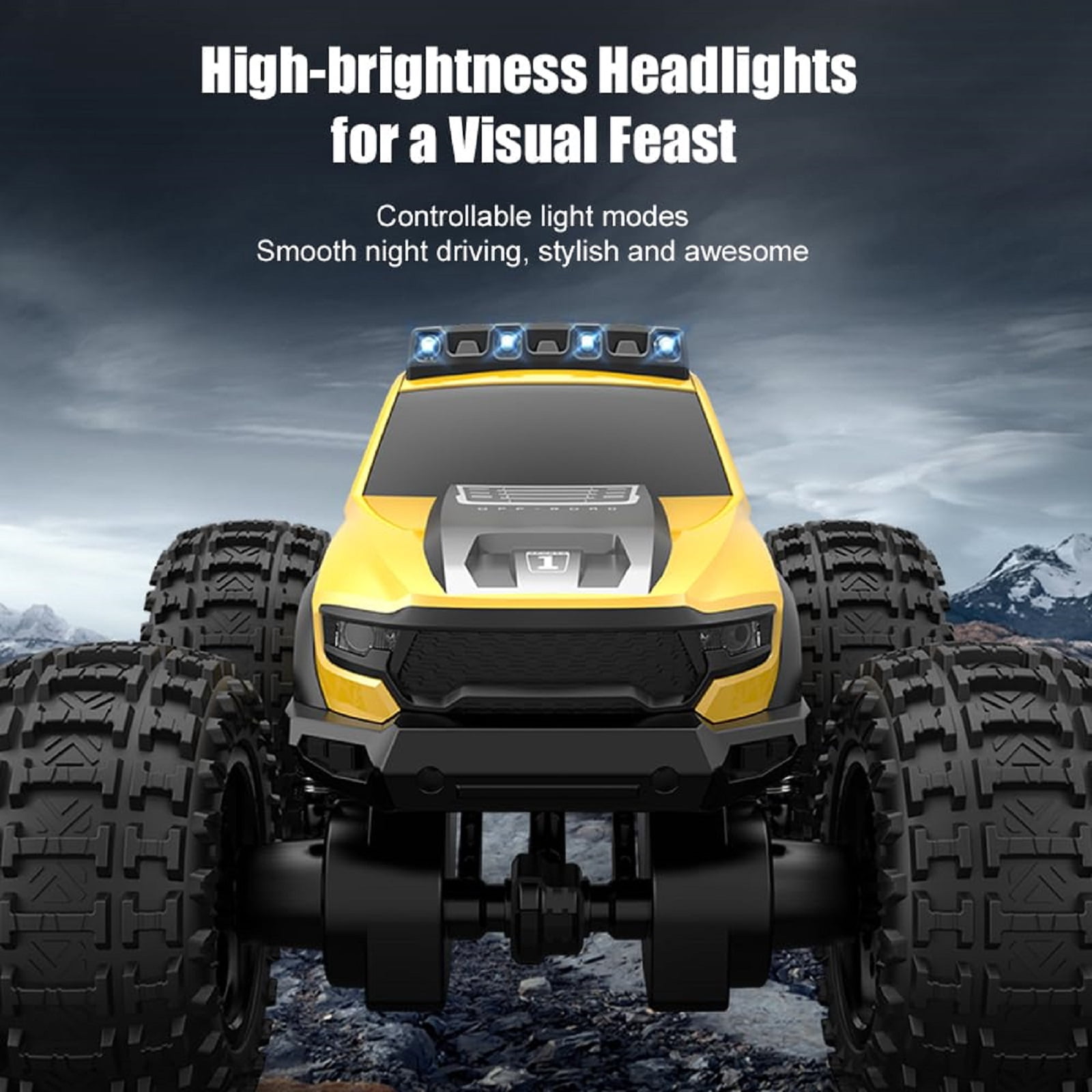 Rock Crawler RC Truck 4x4 Off Road Waterproof, 2.4Ghz Amphibious Remote Control Monster Truck with 2 Batteries, Dual Motors All Terrain RC Cars Toys for 8-12 Year Old Boys