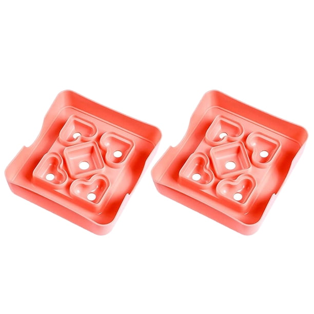 2 mini moldes de plástico para hacer sándwiches con forma de corazón (rosa)