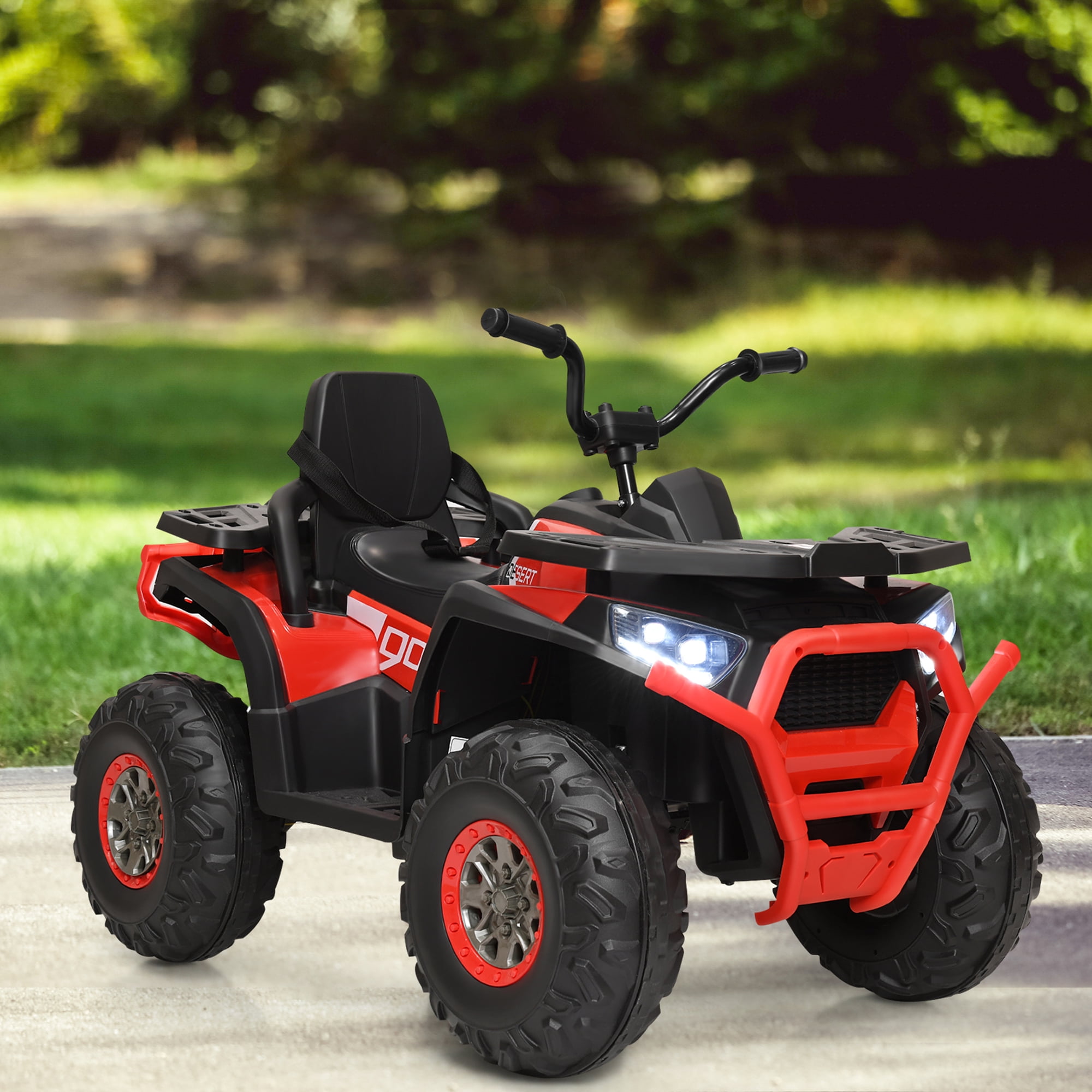 Gymax 12V Electric Kids Ride On Car ATV 4-Wheeler Quad w/ LED Light Red