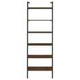 thumbnail image 2 of Wens Wall Mounted Bookcase Unit-6 Open Shelves-Black Metal-Brown, 2 of 5