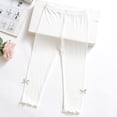 thumbnail image 2 of Little Girls Thin Leggings Pants Kids School Uniform Cotton Sweatpants with Elastic Waist Toddler Slim Fit Mid Length Pants, 2 of 3