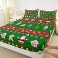 thumbnail image 2 of Manfei Royal Nutcracker Guard Queen Sheet Sets for Kids, Kawaii Santa Claus Flat Sheet, Green Christmas Queen Fitted Sheet, Luxury Bedroom Decor, 4pcs, 2 of 6