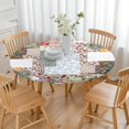thumbnail image 3 of Pioneer Flower Floral Print Pattern Round Fitted Tablecloth with Elastic Edge,Dining Table Cover Waterproof,Outdoor Round Tablecloth for Camping,Dining,Indoor and Outdoor, 3 of 7