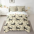 thumbnail image 2 of Manfei Cartoon Pug Dog Bedding Comforter Set 7 Pieces, Kawaii Dachshund Animal Full Bedding Set, Teens Kids Child Reversible Fitted Sheet Flat Sheet, Ultra Soft Home Decor, 2 of 7