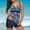 Navy, variant on CALAFEBILA Swimsuit Womens Two Piece Tankini Modest Beach Summer Plaid Pirnt Bathing Suits